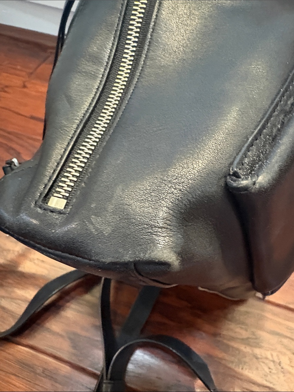 All Saints Black Leather Backpack with Front Pockets - Picture 9 of 9